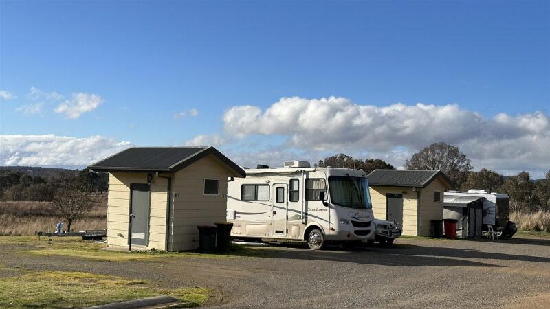 Ensuite site with a motorhome parked beside its own private ensuite